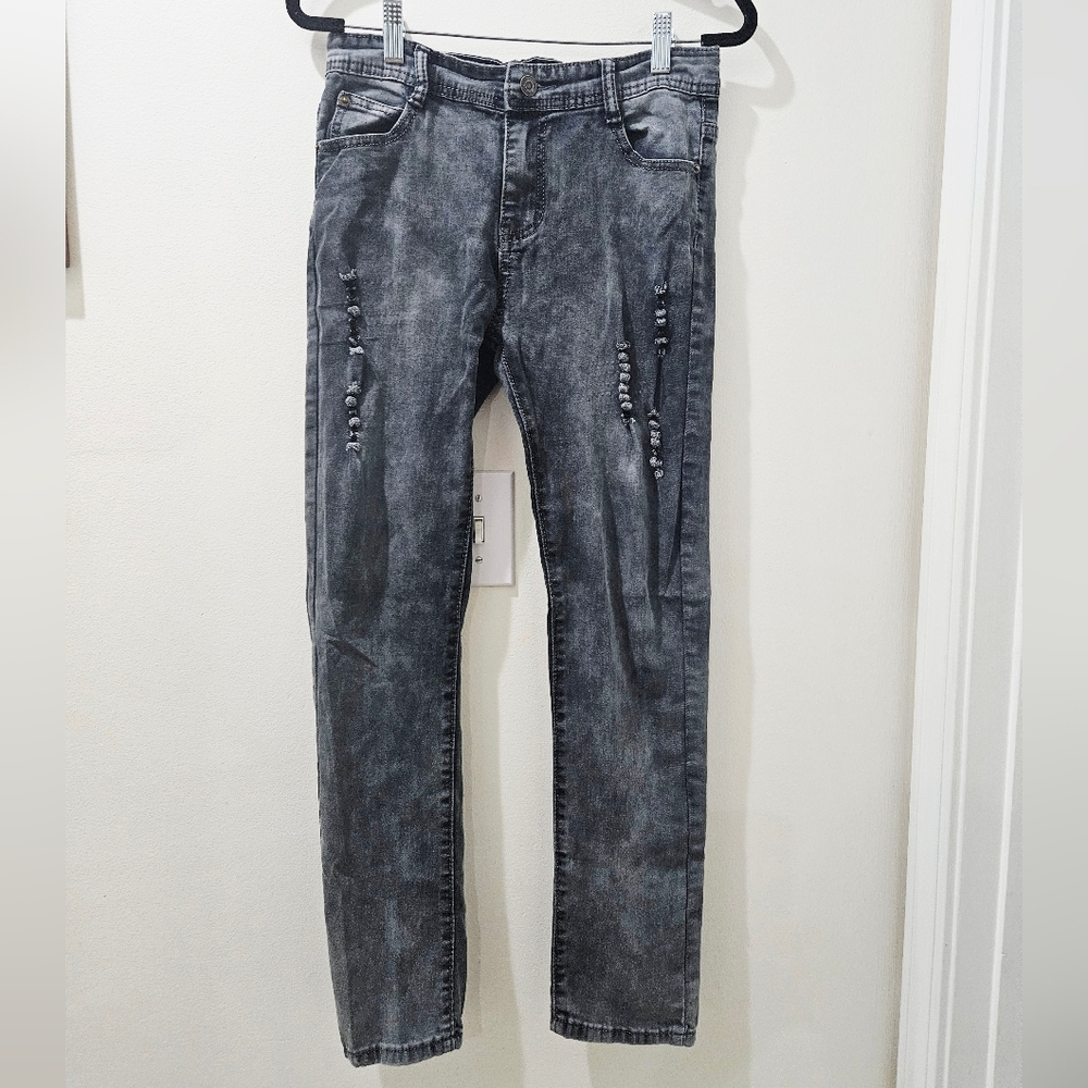 Fredd Marshall Gray Ripped Detail Jeans, Size Boys 14, EUC